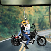 Küssendes Motorradpaar – personalisiertes Ornament für ihn, für sie, Motorradliebhaber